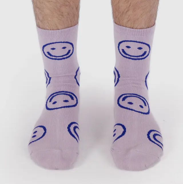 Crew Sock- Dusty Pink Happy - Tigertree